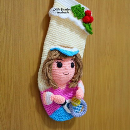 Tennis Player Christmas Stocking