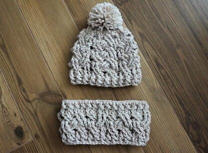 Winter Woven Crochet Hat and Cowl Pattern