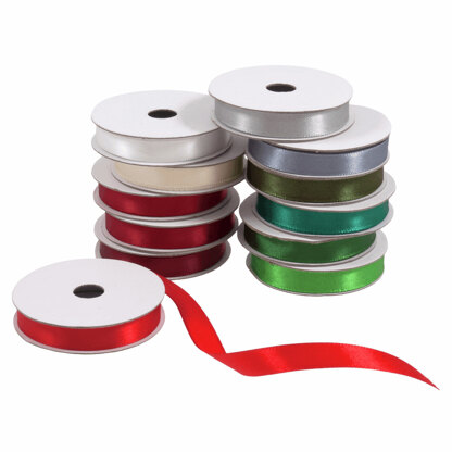 Trimits  Satin Ribbon Bag: 2m x 10mm: Festive Mix: 12 Pieces