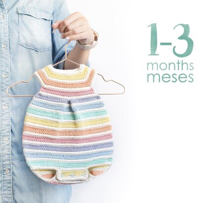 Size 1-3 months - CROCHET Rainbow Romper