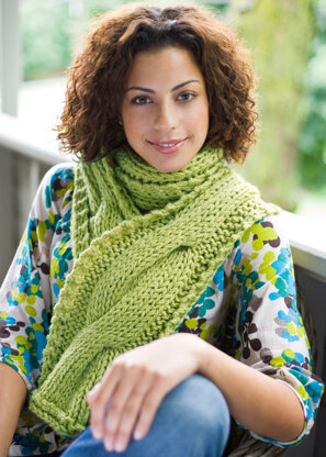 Cable Panel Scarf in Lion Brand Vanna's Choice - 81057B