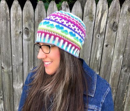 Fair Isle Love Beanie