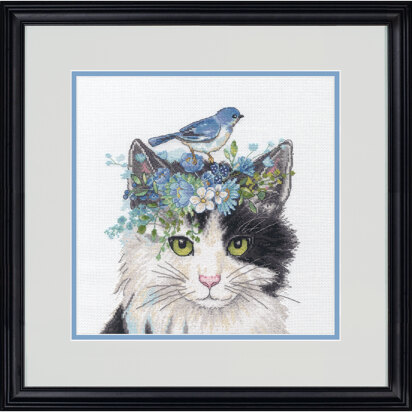 Dimensions Floral Crown Cat Cross Stitch Kit - 11in x 11in