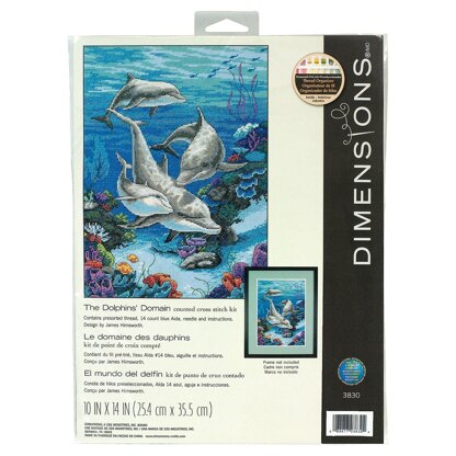 Dimensions Counted Cross Stitch Kit: The Dolphins Domain - 25.4 x 35.5 cm