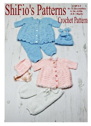 Crochet pattern Baby jacket, hat & trousers UK & USA Terms #23