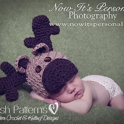Baby Moose Crochet Hat 238