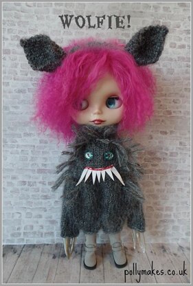 Wolfie! Werewolf suit and headband for 12" Blythe doll