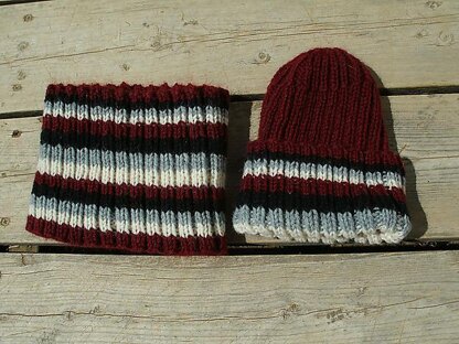 Infinity Rib Cowl and Hat set