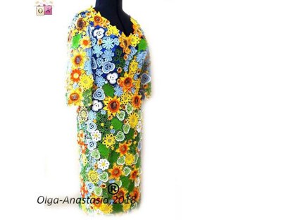 Dress with sunflower Irish lace