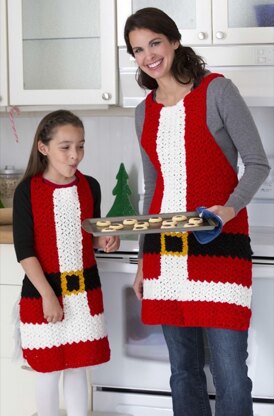 Santa's Aprons in Red Heart Super Saver Economy Solids - LW3191