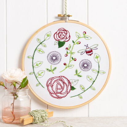 Hawthorn Handmade Rose Garden Contemporary Embroidery Kit - 16cm