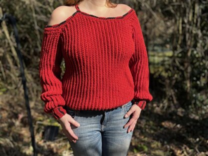 Häkelanleitung Off-the-Shoulder Sweater "Murmillo"