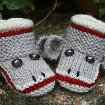 Sock Monkey Baby Booties