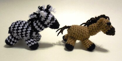 Miniature Zebra and Horse Amigurumi Plush Toy