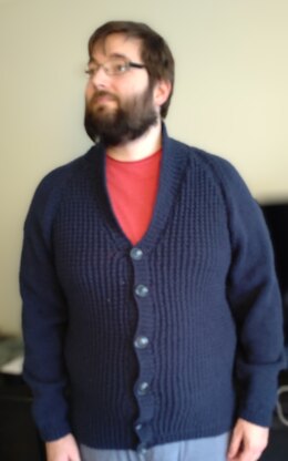 Navy shawl collar cardigan