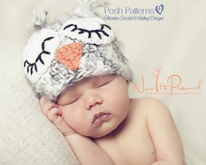 Easy Owl Baby Hat Crochet Pattern 109