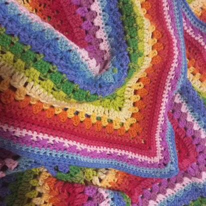 Rainbow Squared  Baby Blanket - Crochet pattern