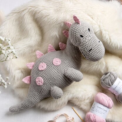 Savvi The Dinosaur Amigurumi in Wool Couture Cotton Candy - Downloadable PDF