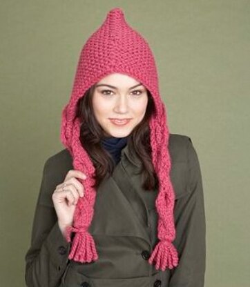 Braided Hood Lion Brand Wool-Ease Thick & Quick - 60670