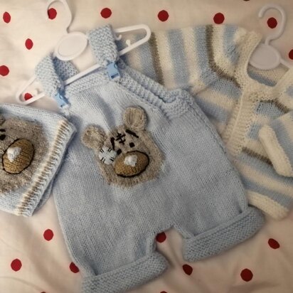 Grayson Tatty Bear Romper, Cardi and Hat 0-3mths