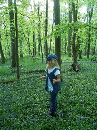 "Bluebell" Waistcoat with Baker Boy Cap and Posy Bag