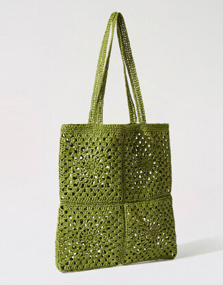 Caleta Bag in Wool and the Gang Shiny Ra-Ra Raffia - Leaflet | LoveCrafts