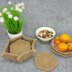 Jute hexagon coasters with holder