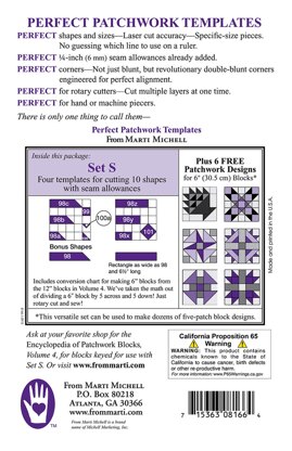 Marti Michell Set S Five Patch 6 inch Quilting Template