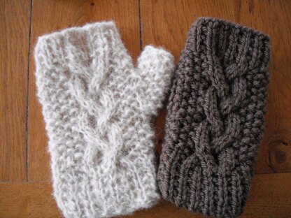 Yin and yang fingerless mitts