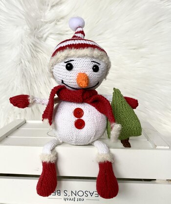Pattern: knitted snowman, christmas decor, knitting pattern