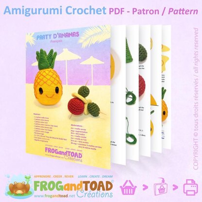 Pineapple Party Fruit Food - Amigurumi Crochet - FROGandTOAD Créations