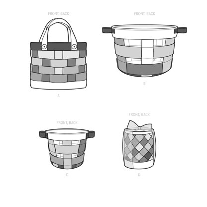 Simplicity Fabric Baskets by Carla Reiss Design S9623 - Sewing Pattern