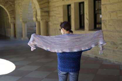 Frilled rainbow shawl