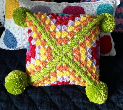 Sideways Granny Square Pillow