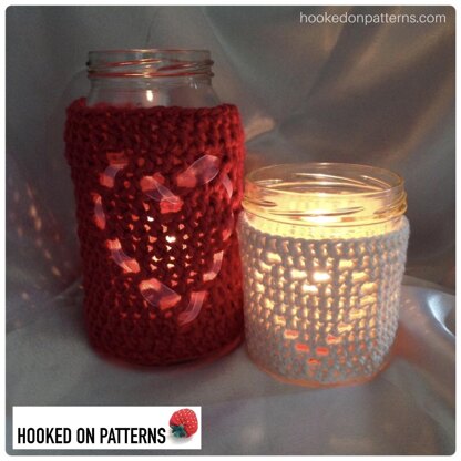 Heart Jar Cozy Candle Cover