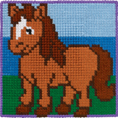 Permin Children's kit Horse Cross Stitch Kit - 25x25cm