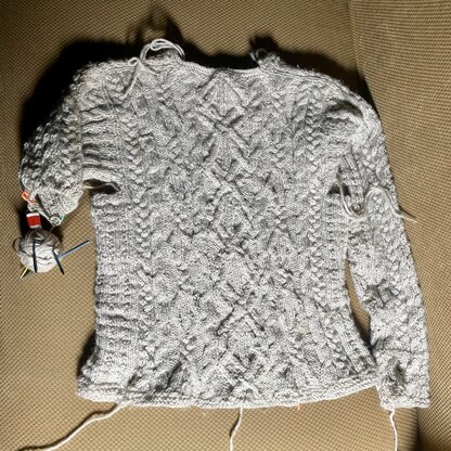 Top-down Aran Sweater