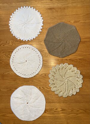 Placemats - 5 loom knit patterns