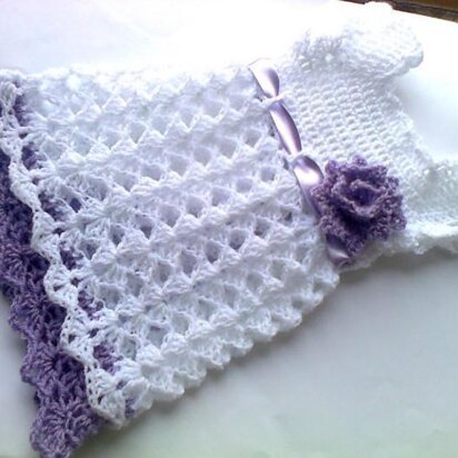 White lilac baby dress pattern