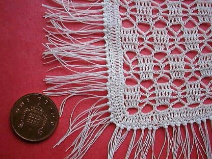 1:12th scale open lace baby shawl