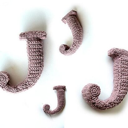 Letter J Crochet Pattern, 3D Letter Amigurumi