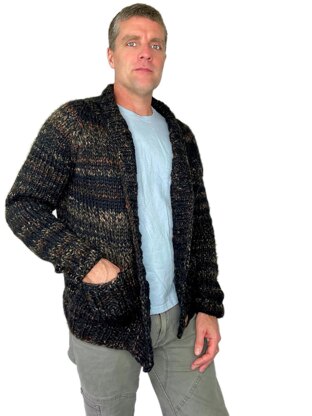 Mountains and Stone Cardigan - Chunky Shawl Collar