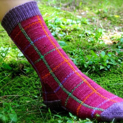 Thistle and Forest Plaid Socks