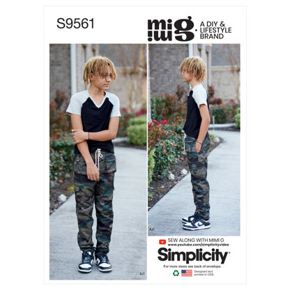 Simplicity Boys' Knit Top and Woven Pants and Shorts S9561 - Paper Pattern, Size A (8-10-12-14-16)