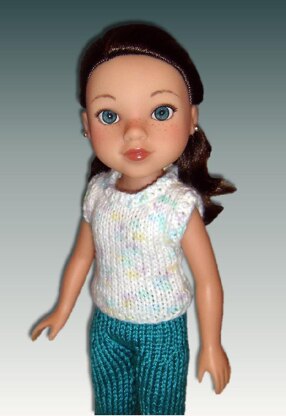 Sleeveless Top and Capri Pants fit Hearts for Hearts dolls and 14 inch  dolls Knitting pattern by Stylin' Doll Knitz, Knitting Patterns