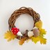 Crochet mushrooms pattern no sew Amigurumi keyring Autumn decor crochet ornament Car mirror hanger Bag charm keychain