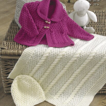 Jacket, Blanket & Hat in King Cole Comfort Aran - 4222 - Downloadable PDF