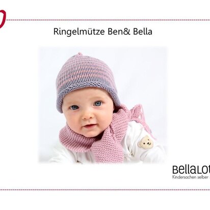 Strickanleitung Ringelmütze Ben & Bella, von 0 bis 3 Jahre, Anfängerfreundlich