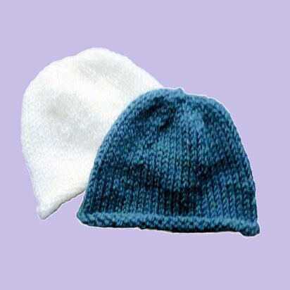 Plain Beanie Hat - knitting pattern