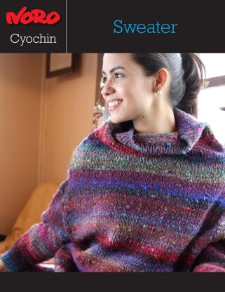 Mock Turtleneck Sweater in Noro Cyochin